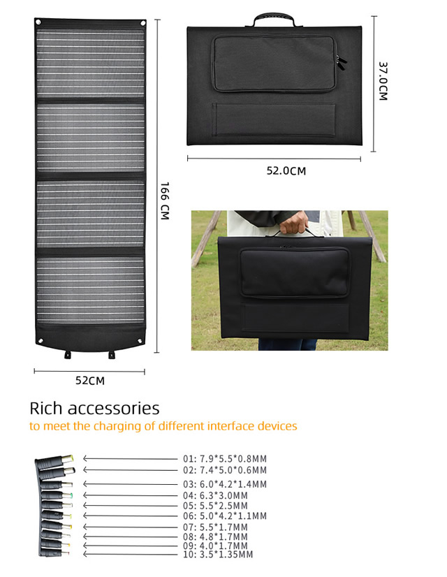 2023011914590942 - High Efficiency 23% Solar Generator Charging Portable 120W Foldable Solar Panel Solar Panel Folding $129